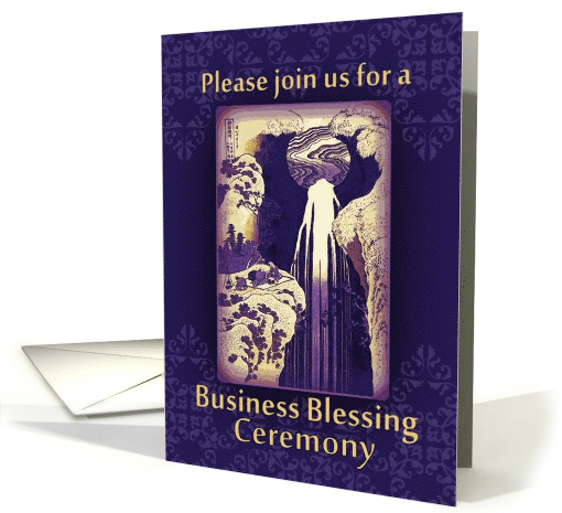Invitation to Business Blessing Ceremony Prosperity Waterfall card