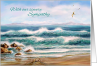 With Sympathy Ocean Waves Seascape with Sincere Sympathy card