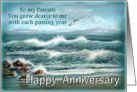 To Parents, Wedding Anniversary, Ocean Waves card