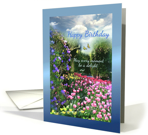 Happy Birthday, Tulip Garden with Butterflies card (824949)