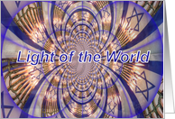 Messianic Happy Hanukkah Yeshua Light of the World with Israeli Flag card