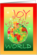 Joy to the World Merry Christmas Planet Earth Christmas Ornament card