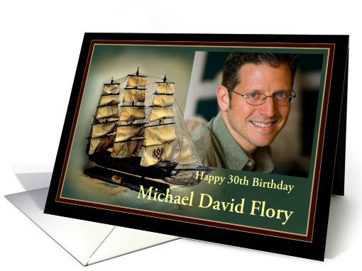 Sailing Ship Birthday Invitation, Photo card (865665)