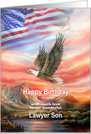 Happy Birthday to Lawyer Son with Flying Eagle Birthday for Lawyer Son card