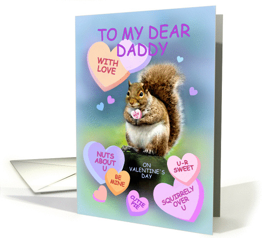 For Daddy, Cute Squirrel Valentine, I Wuv U card (867663)