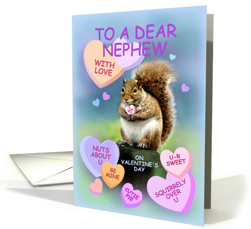 For Nephew, Cute Squirrel Valentine, I Wuv U card (867670)