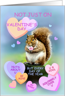 Happy Valentine Squirrel with Candy Hearts, I Wuv U card