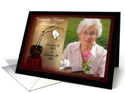 Memorial Service Invitation, Photo Card, White Orchid card (867739)