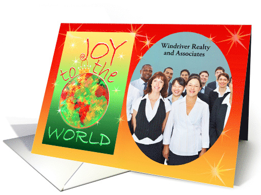 Business Merry Christmas Joy to the World Add Photo card (867754)
