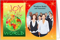 Business Merry Christmas Joy to the World Add Photo card