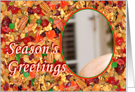 Fruitcake Season’s Greetings for Photo Colorful Christmas Fruitcake card