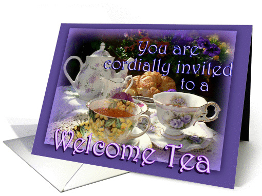 Welcome to the Neighborhood Invitation, Vintage Teapot and... (871195)