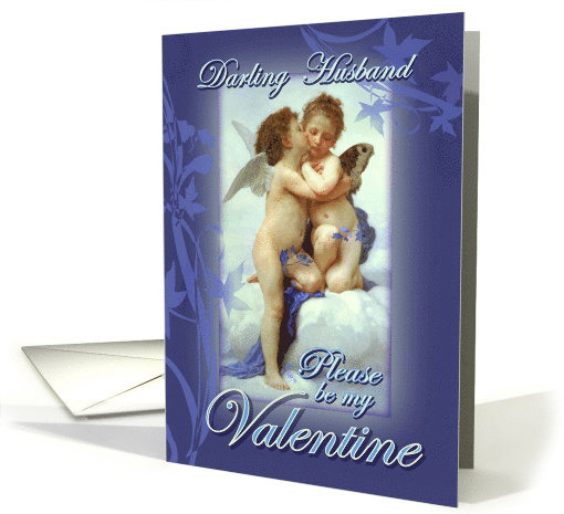 Happy Valentine's Day to My Husband, Valentine Cherub & Fairy card