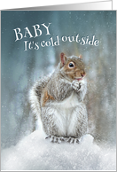 Shivering Squirrel Sends Warm Christmas Greetings card