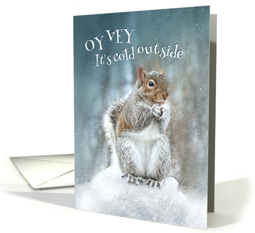 Shivering Squirrel and Warm Chanukah Greetings Happy Hanukkah card