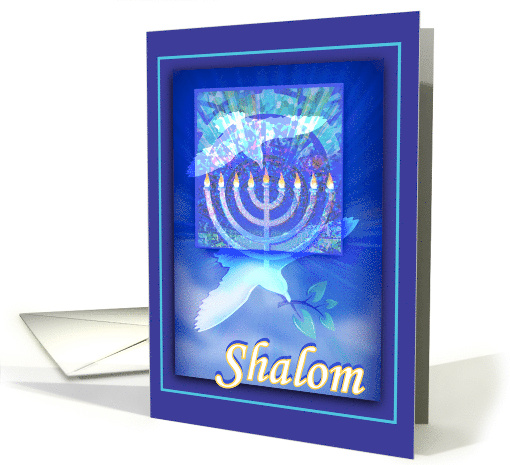 Shalom on Chanukah Happy Hanukkah Dove of Peace card (892434)