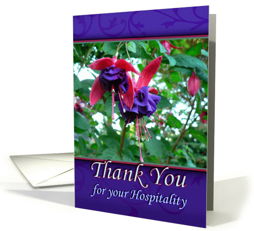Thank You for Hospitality, Purple and Pink Fuchsias card (894364)