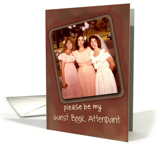 Be My Guest Book Attendant, Funny Face Bride Invitation card (895189)