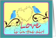 Valentine’s Day, Singing Love Birds in Tree card