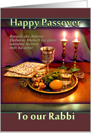 To Rabbi, Passover Seder Plate with Mauve and Green card