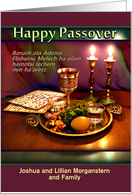 Custom Front Passover, Seder Plate with Purple and Green card