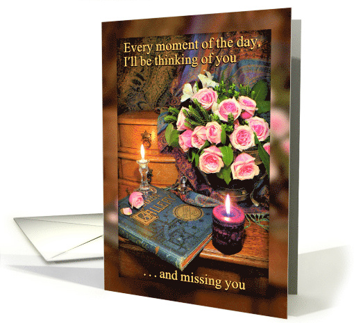 Missing You Still Life of Pink Roses Candles and Paradise... (912354)
