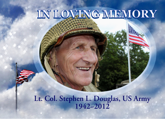 Military Memorial Service Invitation, Photo with American Flag