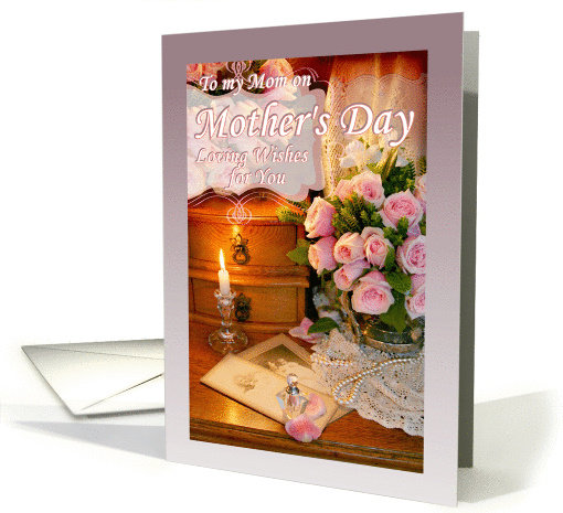 To Mom from Son on Mother's Day, Pink Roses and Pearls card (918938)