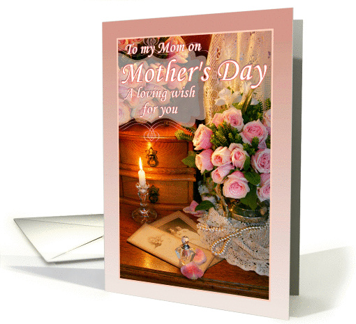 To Mom from Daughter on Mother's Day, Pink Roses and Pearls card