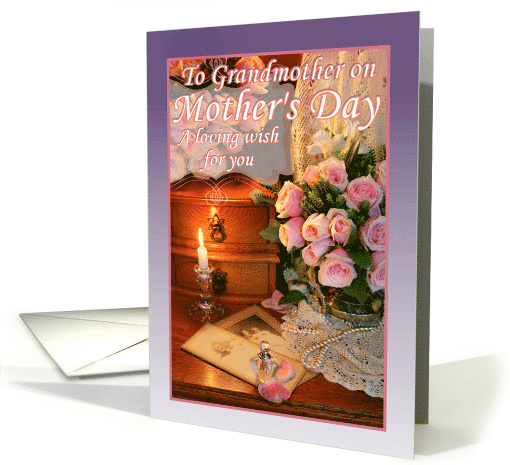 To Grandmother on Mother's Day, Pink Roses and Vintage Photos card