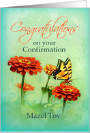 Jewish Confirmation Congratulations for Teenager Mazel Tov Butterfly card