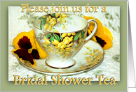 Invitation to a Bridal Shower Tea, Yellow Teacup card
