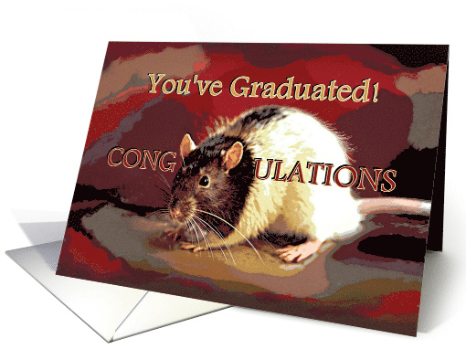 Happy Graduation Congratulations with Pet Rat Head of the Pack card