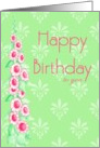 Happy Birthday Hollyhocks card