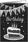 Birthday Cake Chalk Art card