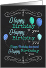Birthday Balloons Chalk Art card