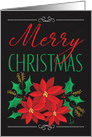 Fun and Festive Christmas Chalk Art Poinsettias card