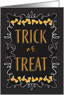 Halloween Night Trick or Treat and Ghosts chalk art card