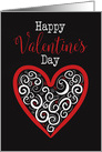 Chalk Art Valentine Heart with art deco flair card