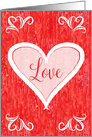 Simple Valentine Hearts and Love art carving card