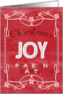 Christmas Joy on Wood Spread Peace and Joy card