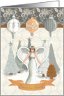 Peace on Earth Angel with Ornate Trees and Silver Bells card
