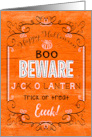 BEWARE Happy Halloween wishes with trick or treat and Spooky Ghosts card