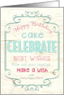Birthday Greetings and Fun Phrases in Typography on Wood card