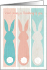 Easter Greetings with Rustic Pastel Bunnies card