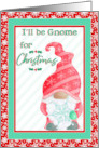 Christmas Gnome holding Snowflake surrounded by Flurries card