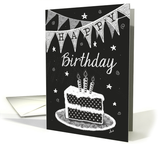 Birthday Cake Chalk Art card (1511876)