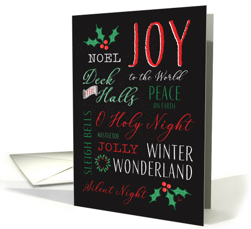 So Many Ways to Say Merry Christmas Chalk Art with Holly card