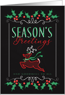 Reindeer Greetings of the Christmas Season Chalk Art card