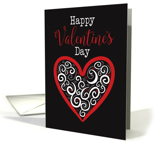Chalk Art Valentine Heart with art deco flair card (1557550)
